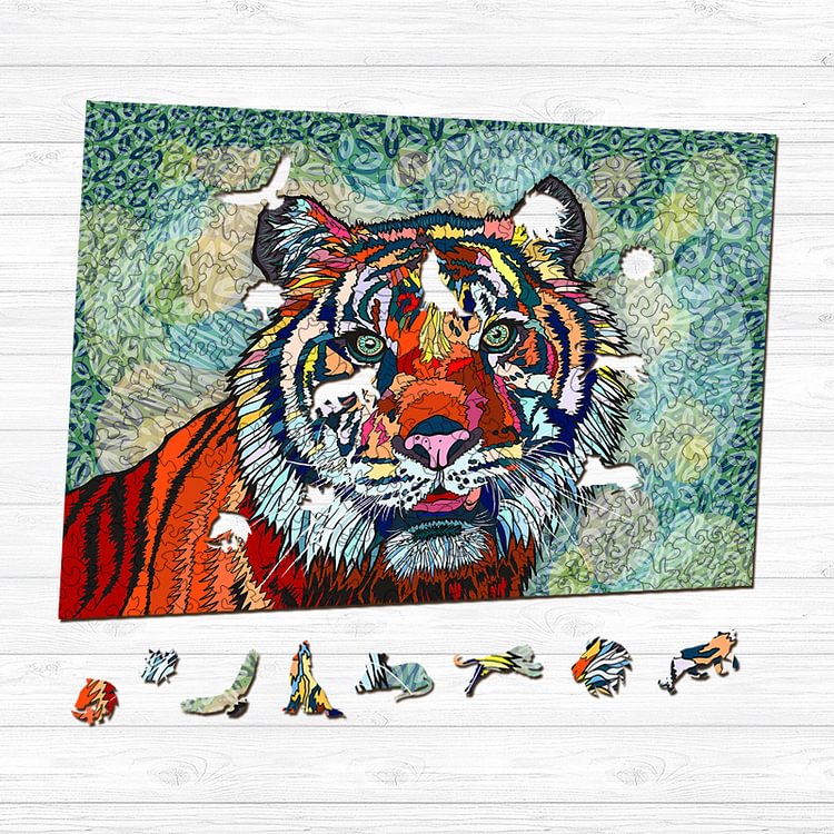 Multicolored Tiger Wooden Puzzle