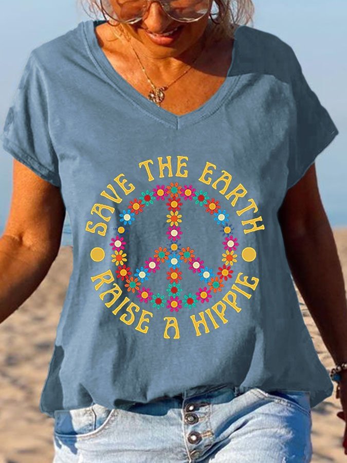 Hippie Monogram Print T-Shirt
