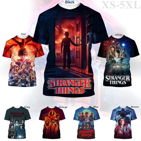 Newest Trending Stranger Things Theme Printed 3D T Shirt Casual Loose T Shirt Men And Women 3D T-Shirts Cool Tops
