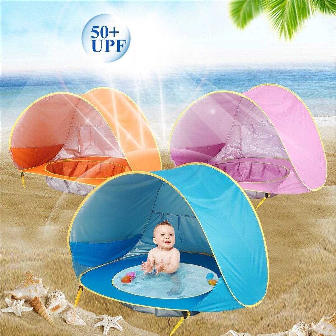 Baby Tent with Folding Pool, UV Protection Sun Shelter, Pop Up Baby Beach Tent、、sdecorshop
