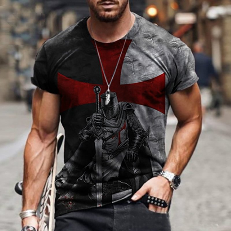 Men 3D Printed Breathable Summer Personality Shirt Oversized Male T-shirts-VESSFUL