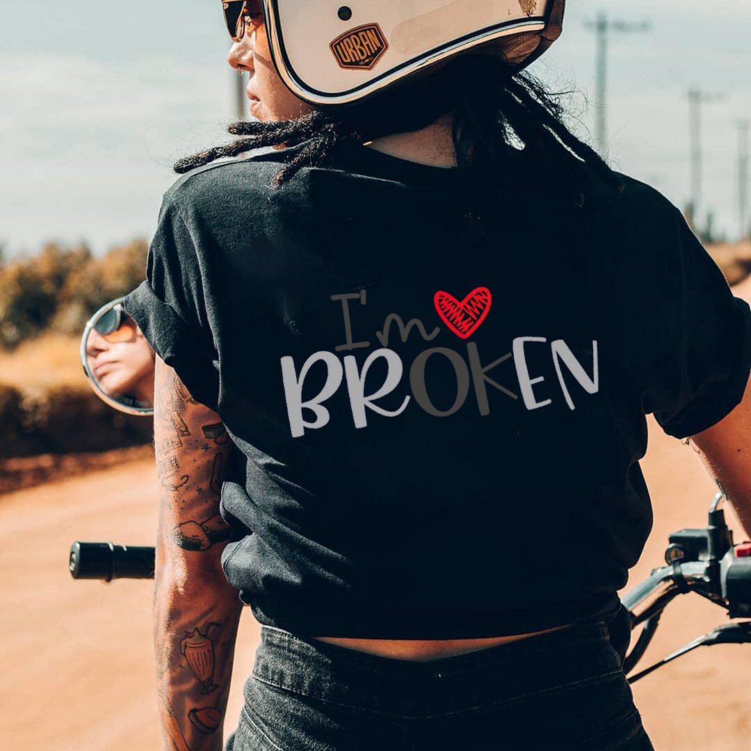 I‘m Broken Print Women's T-shirt - Krazyskull