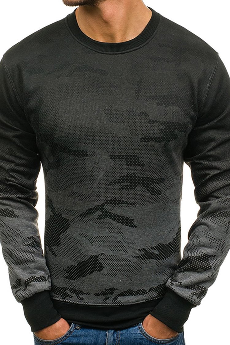 Tiboyz Gradient Camouflage Pattern Padded Sweatshirt