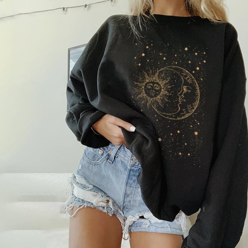 Minnieskull Moon together with sun print sweatshirt - Minnieskull