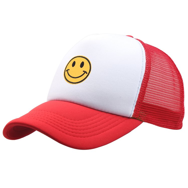 smiley face hat Trendy Cute Preppy Smile Yellow Emoji Patch Embroidered  Baseball Cap Snapback Hat