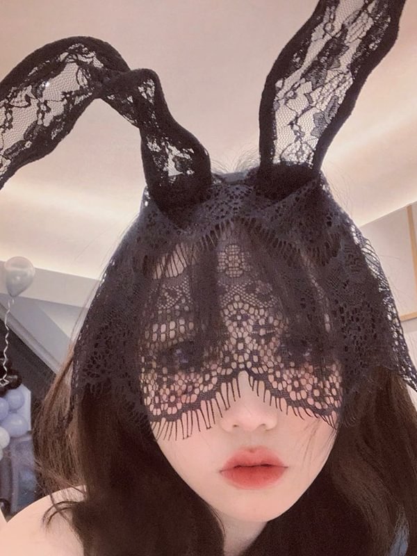 Sexy Lace Rabbit Ears Party Goth Veil