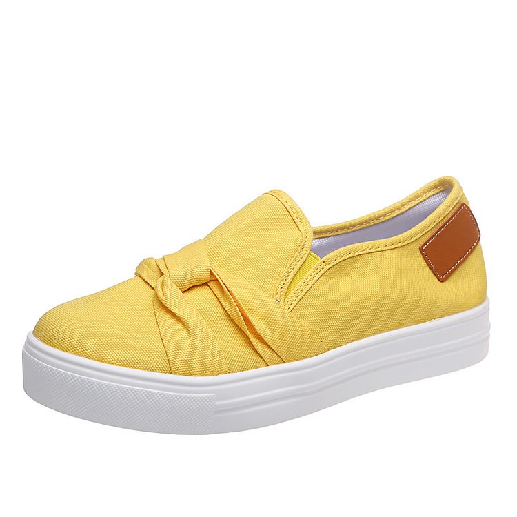 Women's Casual Low Top Canvas Solid Color Single Shoe Belt Thick Bottom Single Shoes