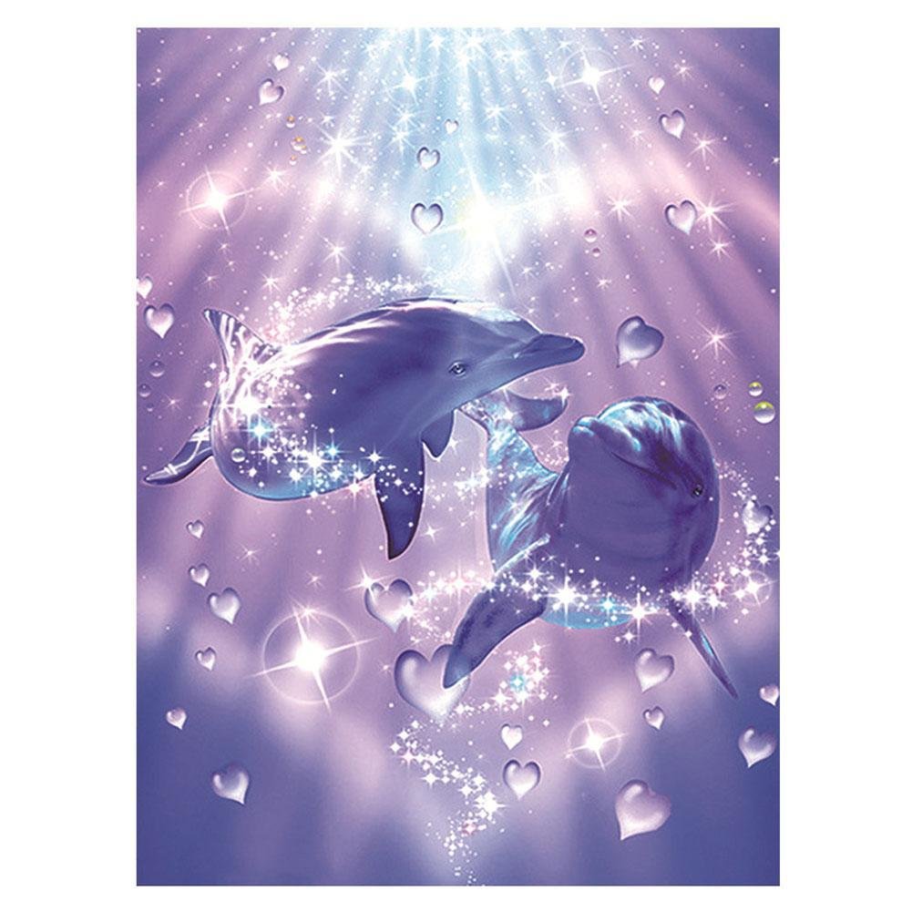 Peinture au diamant - Full Round - Lovely Dolphins