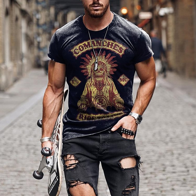 BrosWear Trendy Western Style Men'S T-Shirt