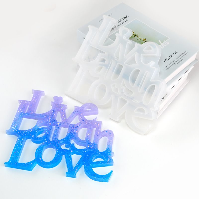 " Live & Laugh & Love" Words Patchwork Resin Mold