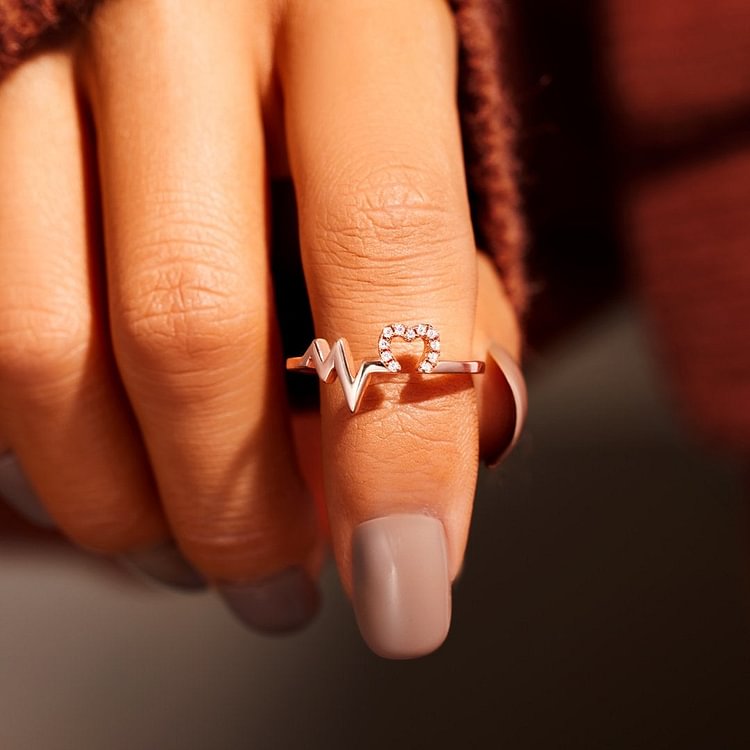 To My Precious Wife Heartbeat Ring