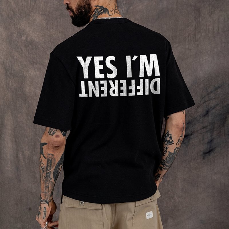 Yes I'm Different Printed Casual Men's T-shirt -  UPRANDY