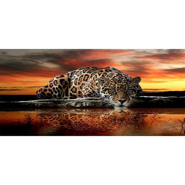 Leopard - Round Drill Diamond Painting - 90*45CM (Big Size)
