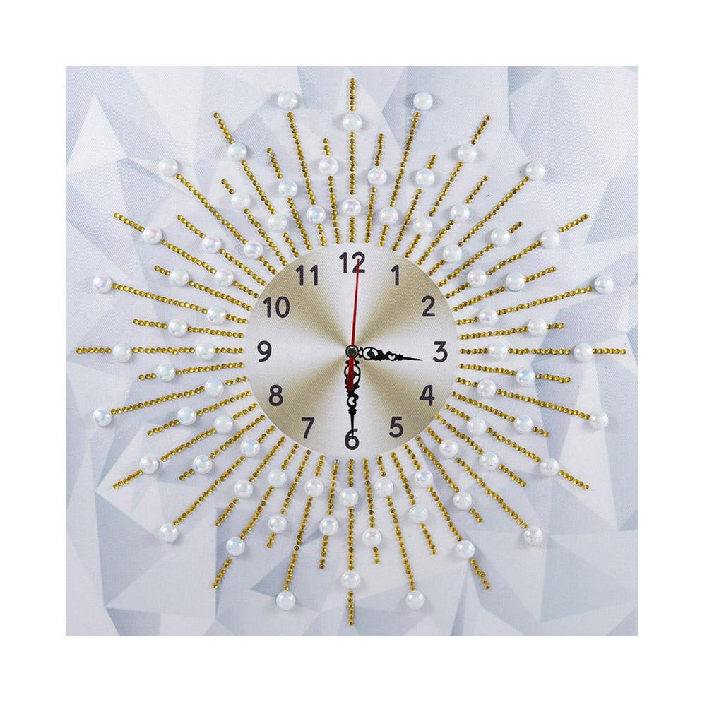 Sun Shine Clock  Special Shape Partial  Diamond Painting 35X35cm
