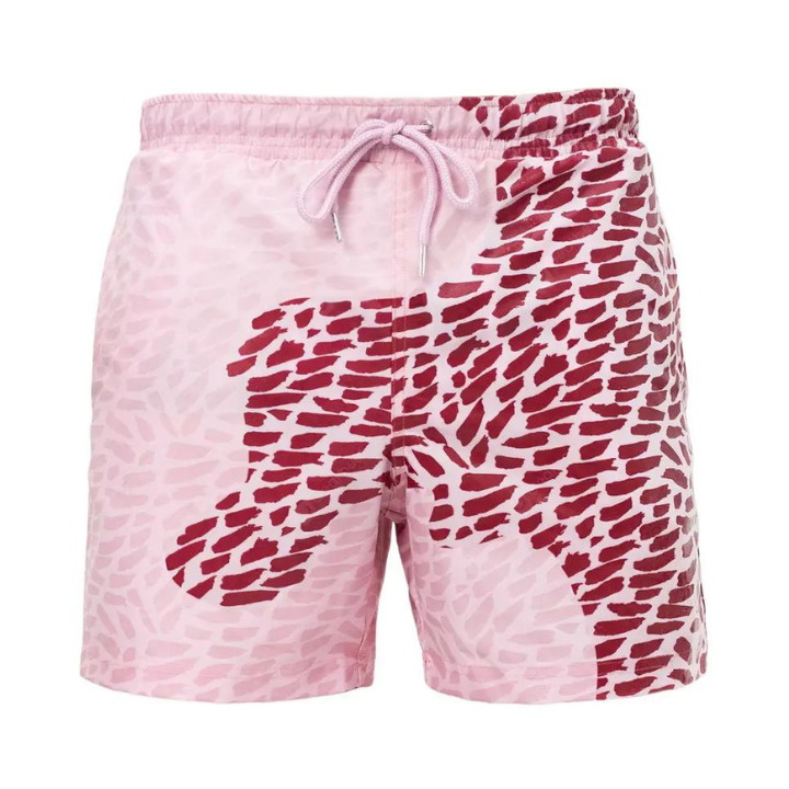Color Changing Swim Trunks | Red-Pink