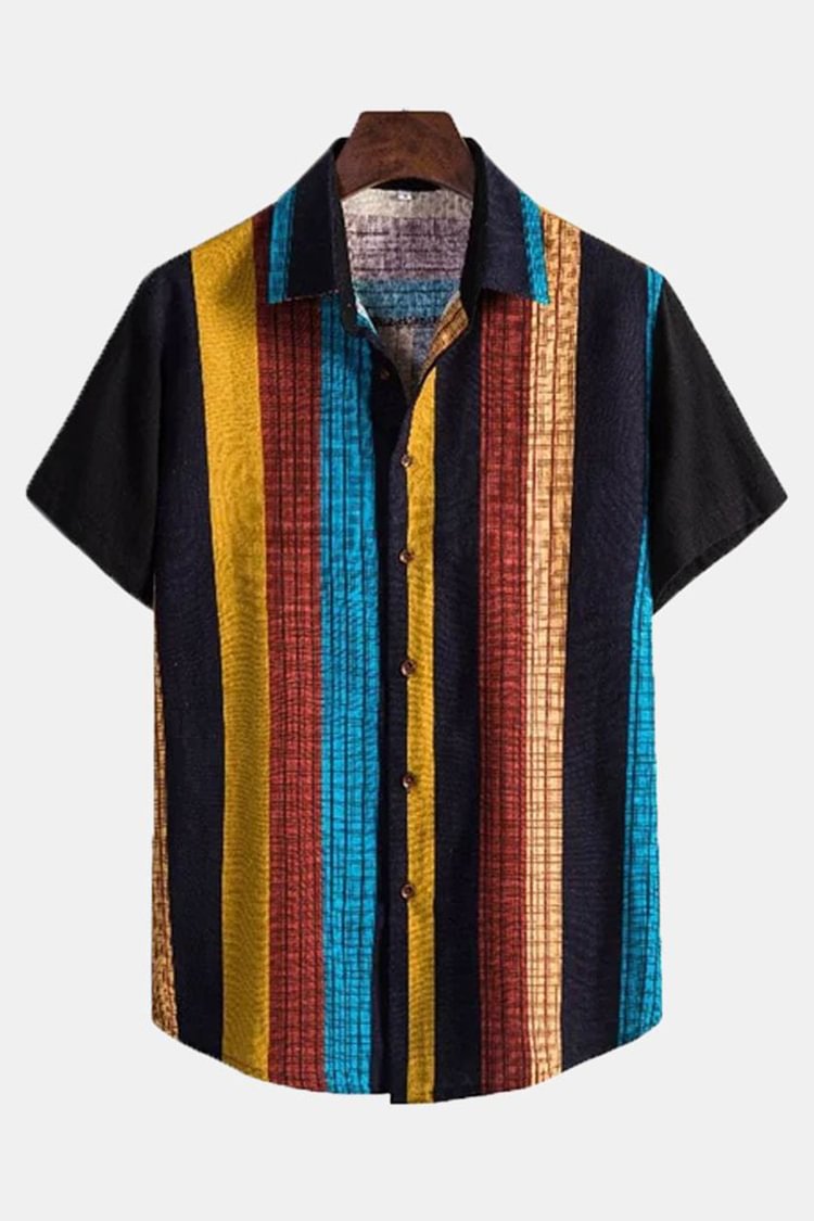 Tiboyz Multicolored Striped Short Sleeve Shirt