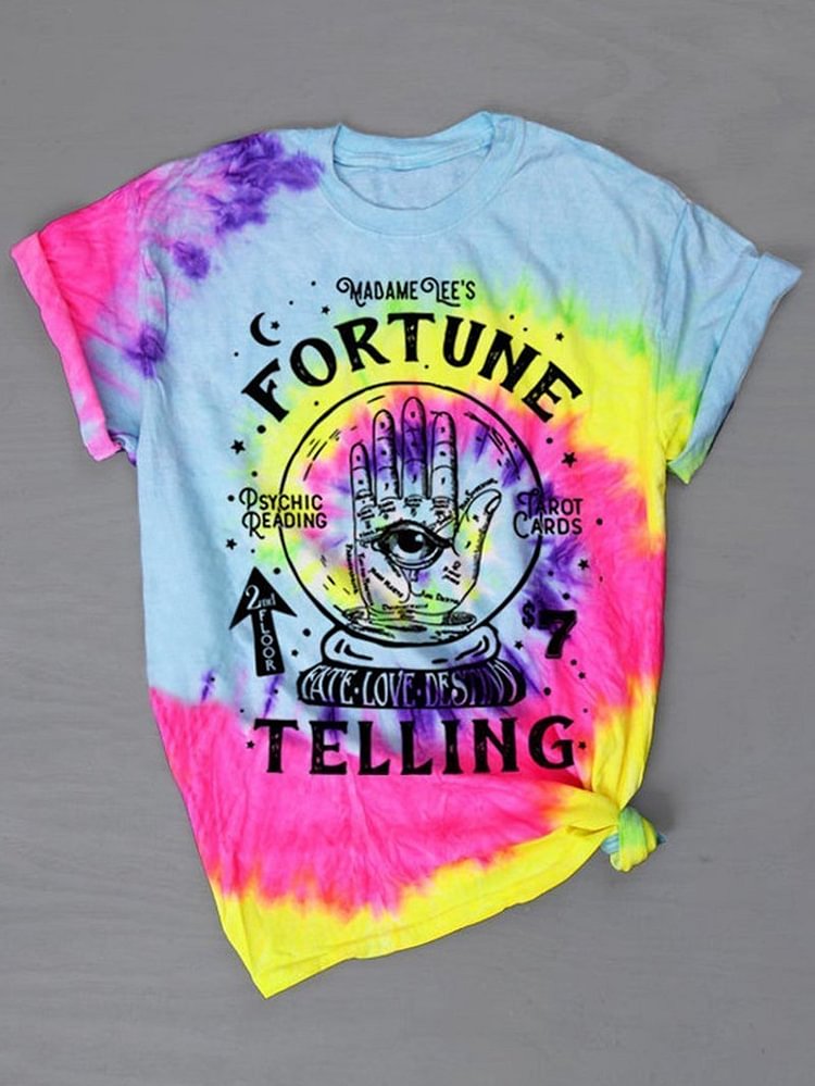 Fortune Teller T-shirt Halloween Shirt Tie Dye Witch T-Shirt-Mayoulove