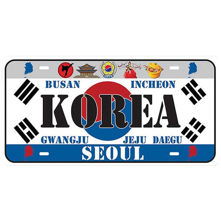 Korea License Plate Vintage Metal Tin Sign Plaque for Bar Pub Club Cafe (1)