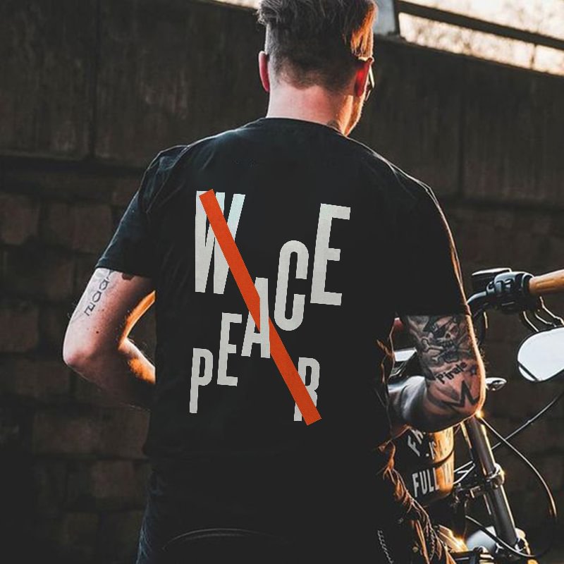 No War Just Peace Print Trend T-shirt - Cloeinc