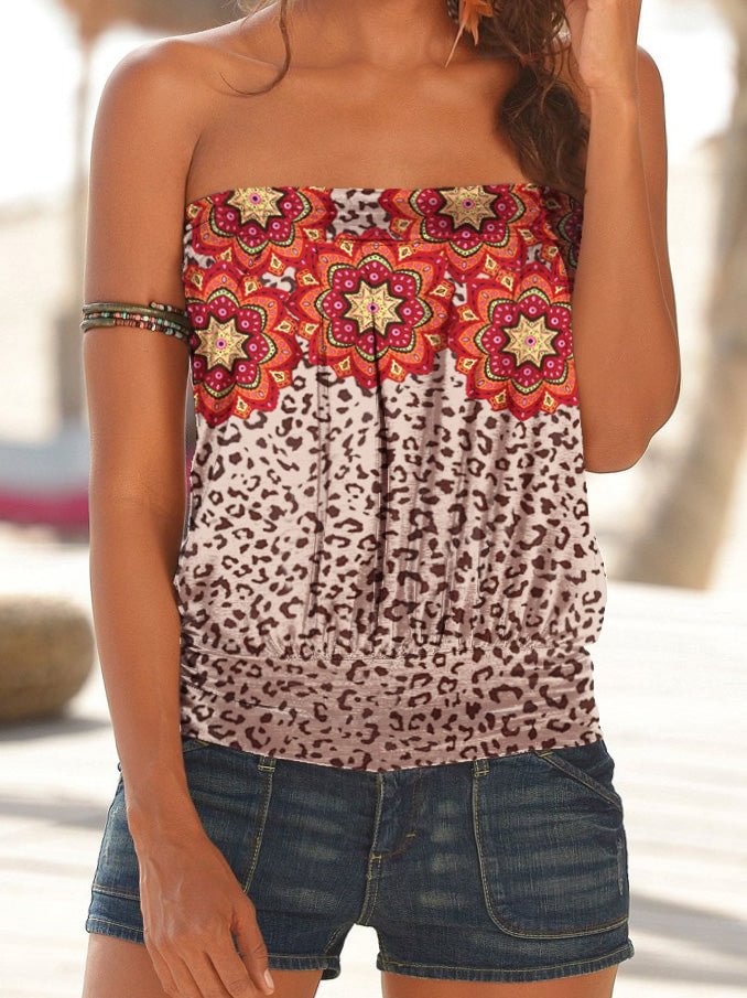 Floral Print Casual Style Holiday Top