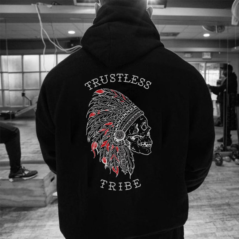 UPRANDY Trustless Tribe Western Skeleton Print  Men's Hoodie -  UPRANDY