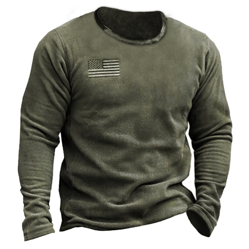 Men's Outdoor Fleece Warm Tactical T-shirt / [viawink] /