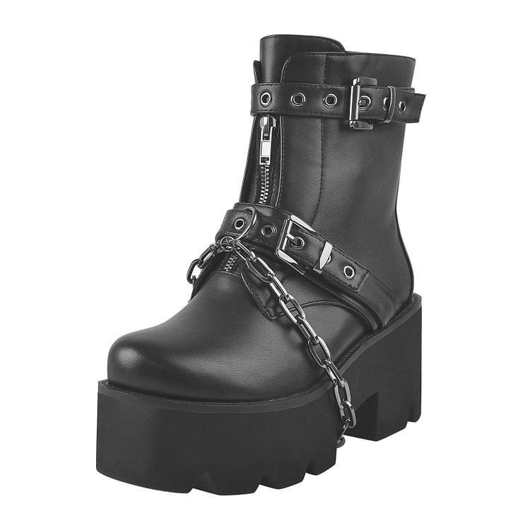 Platform Wedge Lace Up Boots