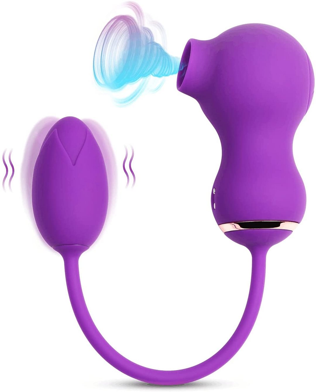 Rose Vibrator Clitoral Sucking Vibrator with Vibrating Egg, 2 in 1 Clit & G-spot Stimulator with 7 Suction & 7 Vibration Modes-Icossi