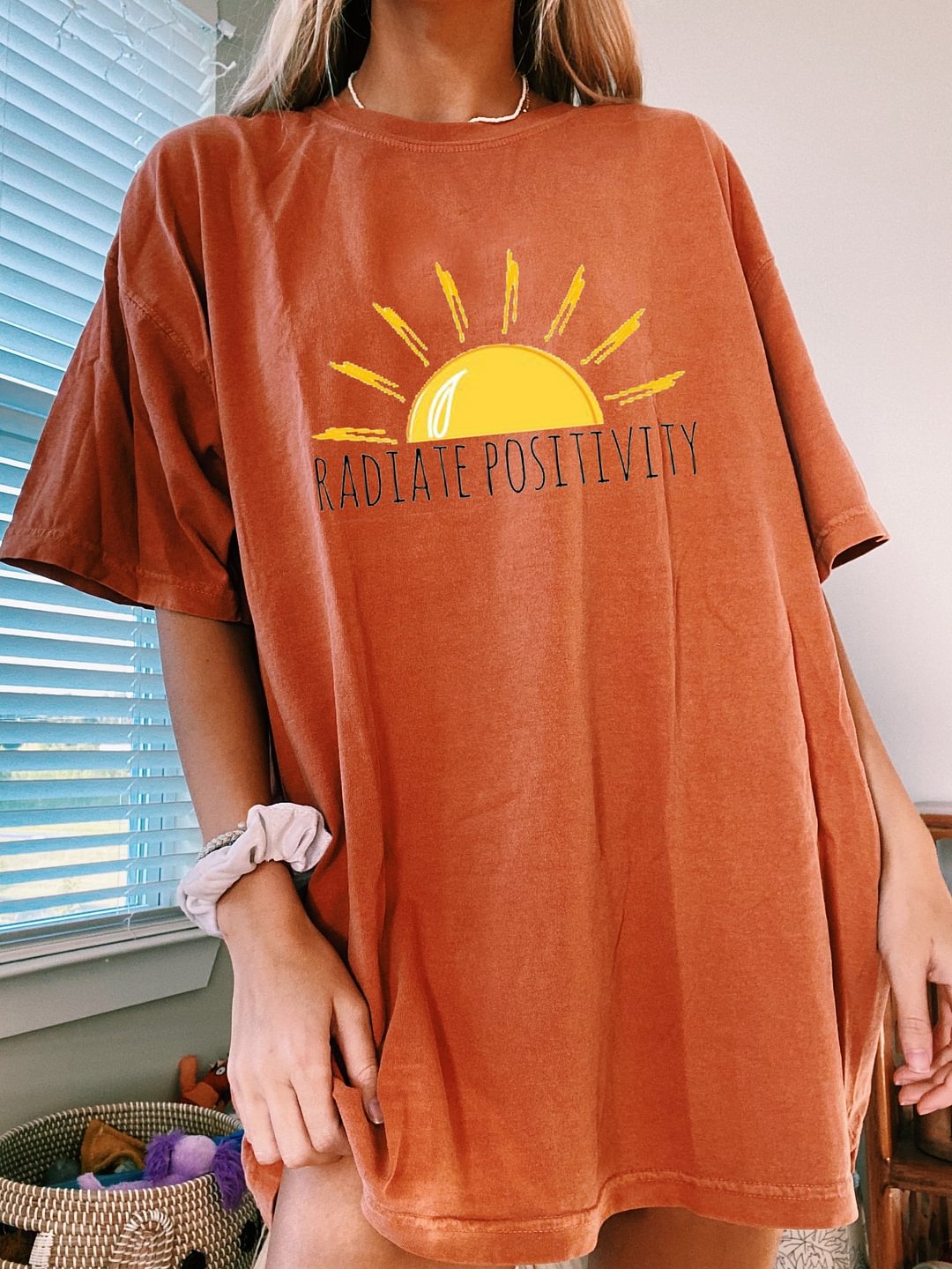   Fashion Casual Radiate Positivity T-shirt - Neojana