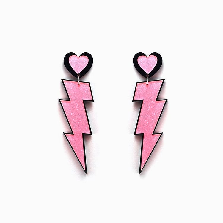 Pink Lighting Stud Earrings