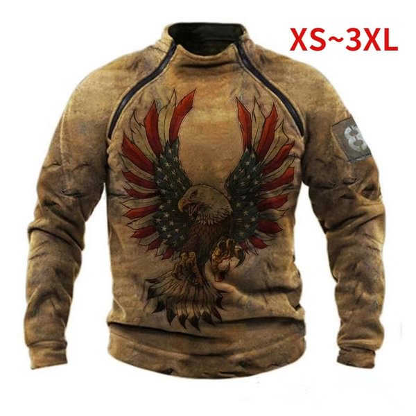 Long-Sleeved Round Neck Sweatshirt Fashion Pullover Autumn And Winter New Men's Casual Coats Personalized Printing Tops Men's Clothing
