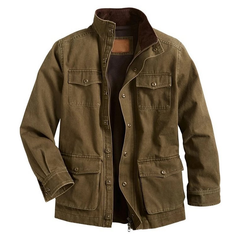 BrosWear Casual Solid Color Three-Dimensional Jacket