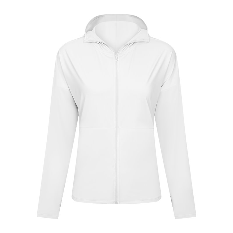 White shop running sun jacket at a great price on Hergymclothing