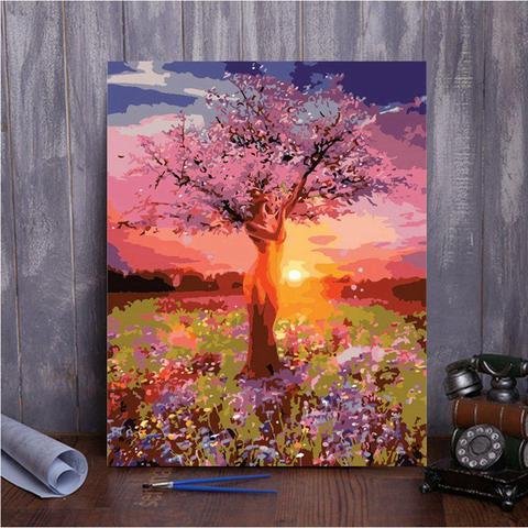 Paint by Numbers Kit for Adults by Alto Crafto - Sunrise and Tree of Life、bestdiys、sdecorshop