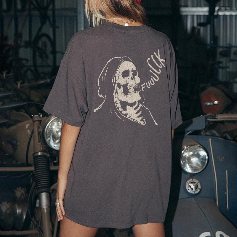 Minnieskull "Fuuucck" Skull Printed T-shirt - Minnieskull