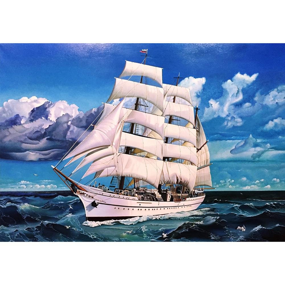 Ocean Ship  Full Round Diamond Painting 40*30 cm