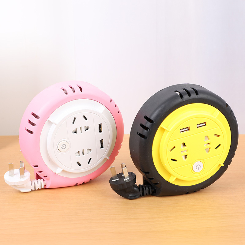 Retractable Power Strip, 5 Outlet Flat Plug Strip with Smart USB Ports ...