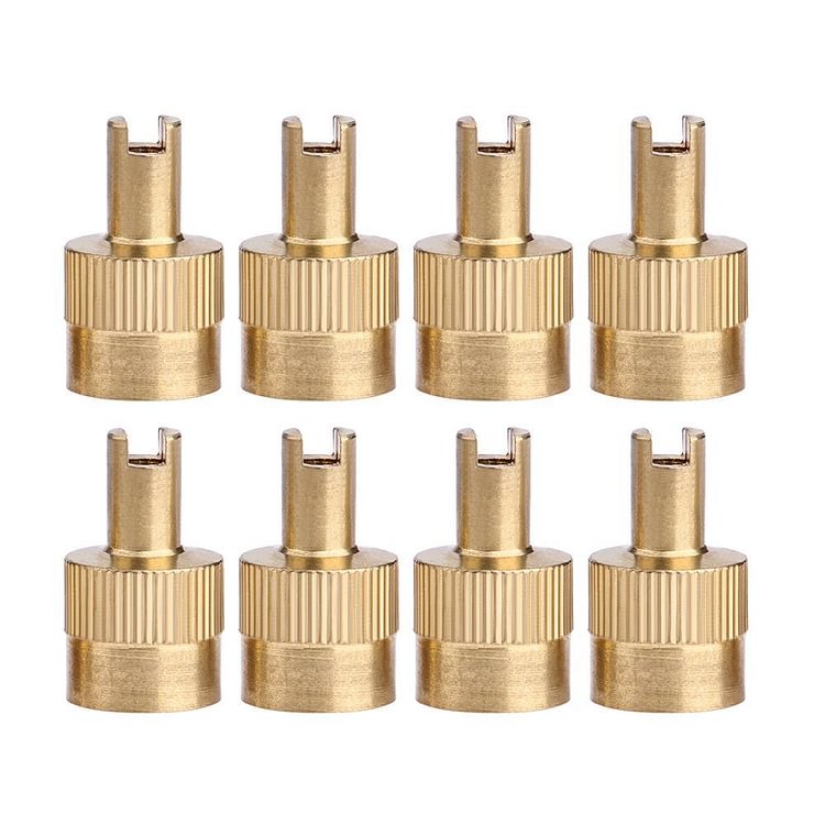 8Pcs Slotted Head Valve Stem Caps With Core Remover Tool For Car Motorcycle