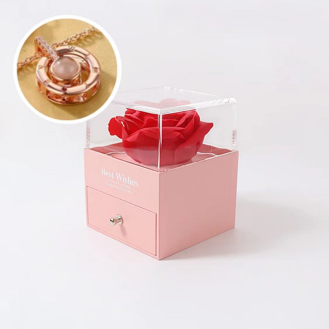 "I LOVE YOU" ROSE BOX - WITH NECKLACE