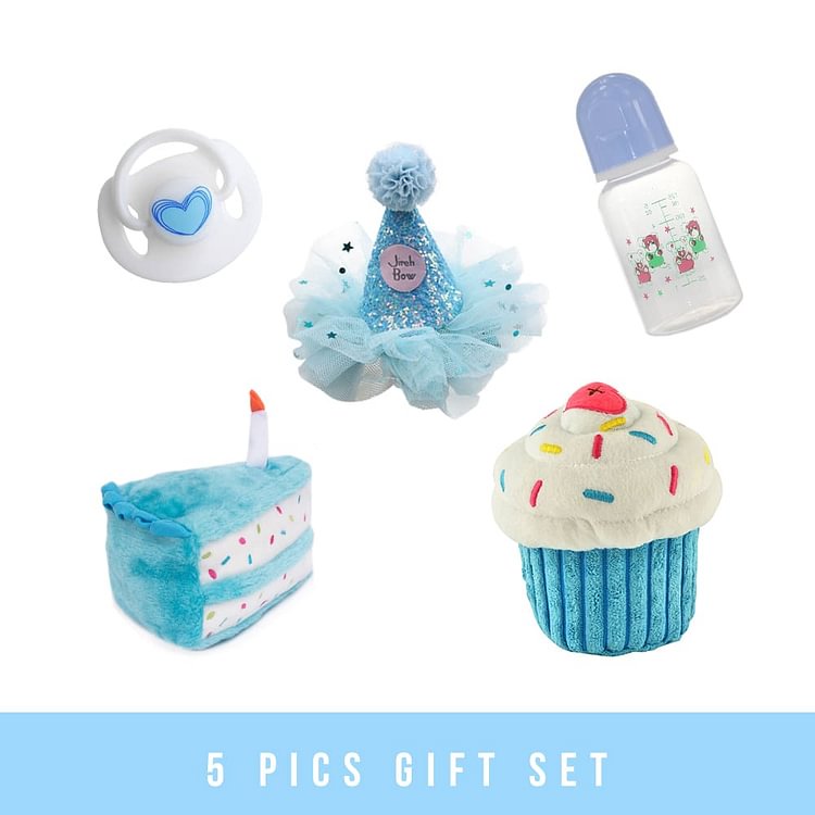  Reborn Baby Birthday Bottle Pacifier Clothes 5 Piece Set Accessories - Reborndollsshop.com-Reborndollsshop®