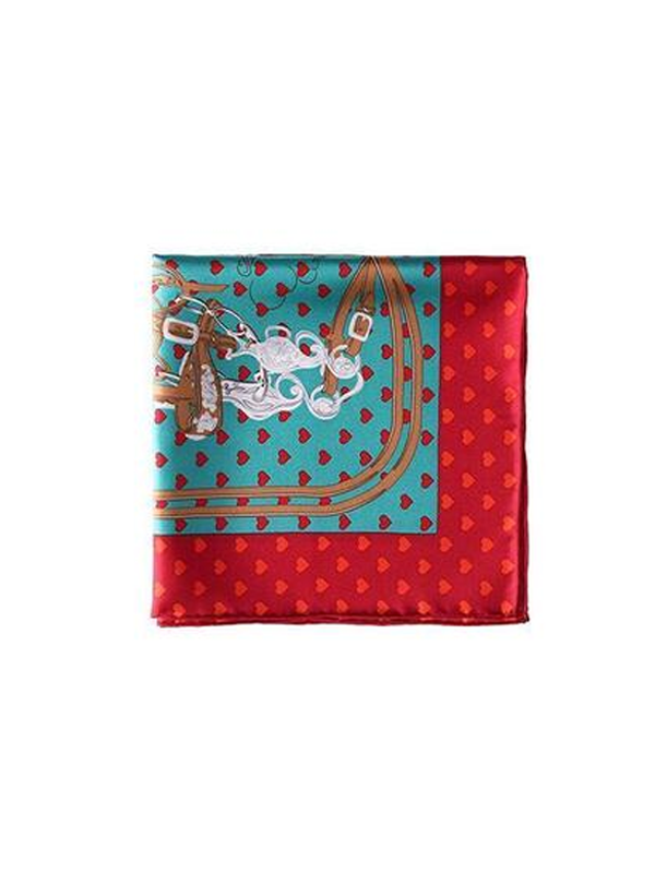 Women Twill Lovely Heart Silk Square Scarf-REAL SILK LIFE