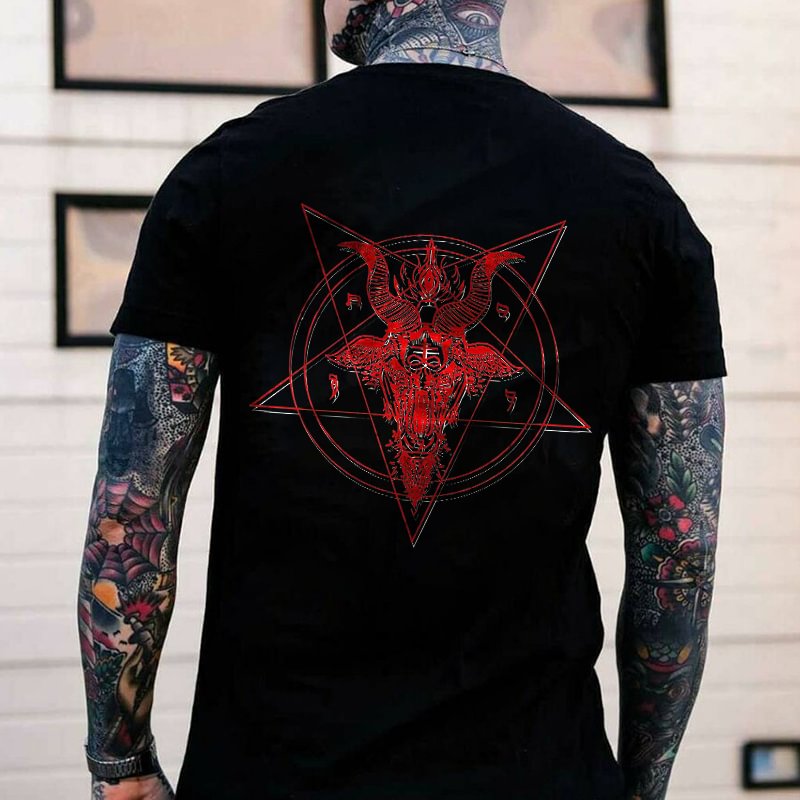 UPRANDY Animal Skull Magic Circle Printing Men's T-shirt Designer -  UPRANDY
