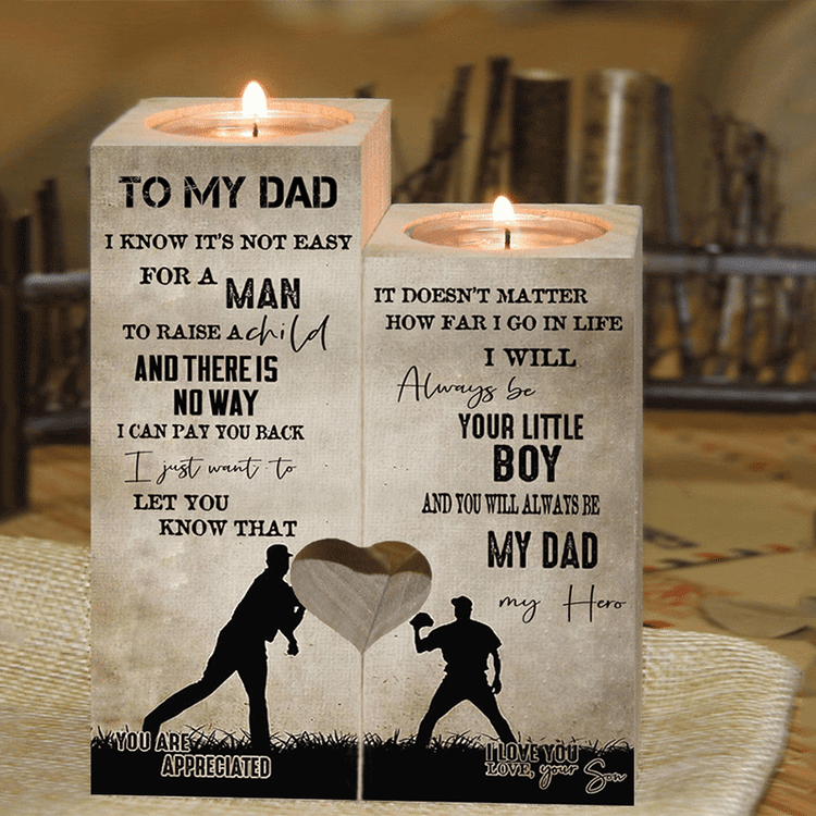 I Will Always be Your Little Boy and You Will Always be My Dad, My Hero - Candle Holder