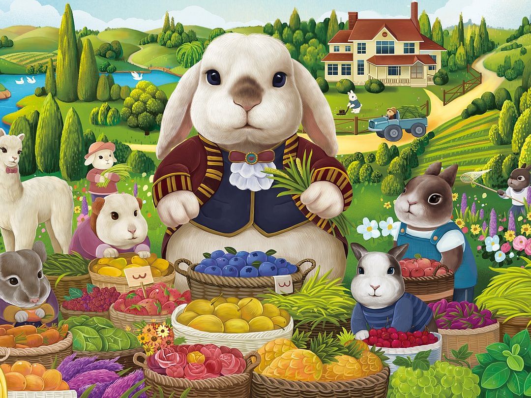 Jeffpuzzle™-JEFFPUZZLE™ Bunny Party Jigsaw Puzzle