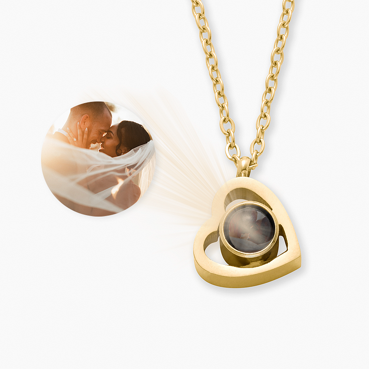 Custom Photo Heart Pendant Personalized Necklace