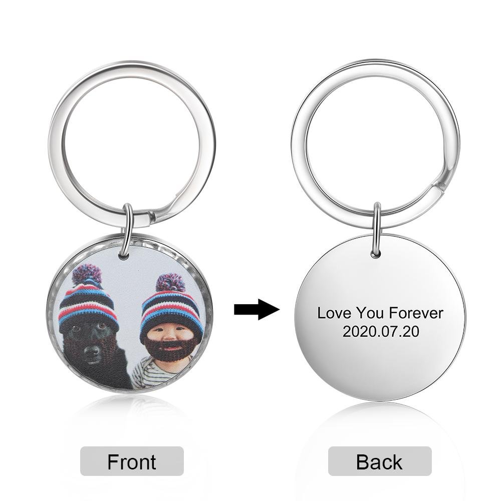 Custom Photo Keychain Personalized Key Chain with Engraving