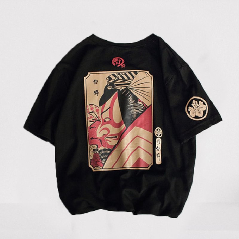 Harajuku Samurai Retro Short-sleeved T-shirt Men / Techwear Club / Techwear