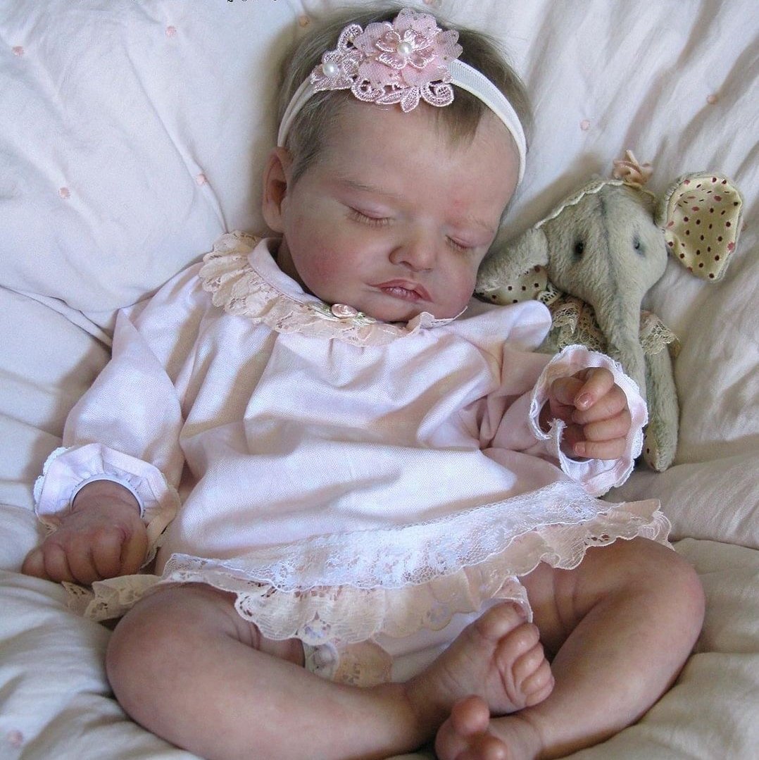 20" Truly Look Real Chubby Pouting Silicone Reborn Sleeping Girl Doll  with “Heartbeat” and Coos