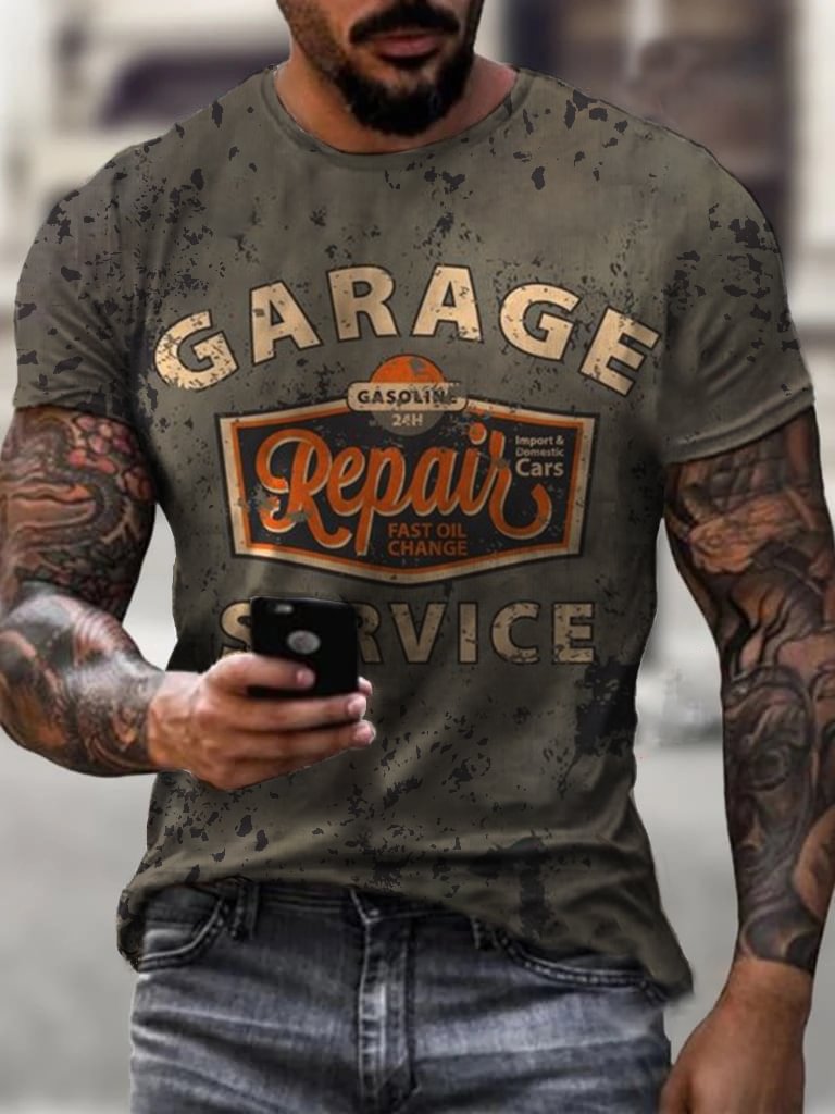 Mens garage repair service print T-shirt / [viawink] /