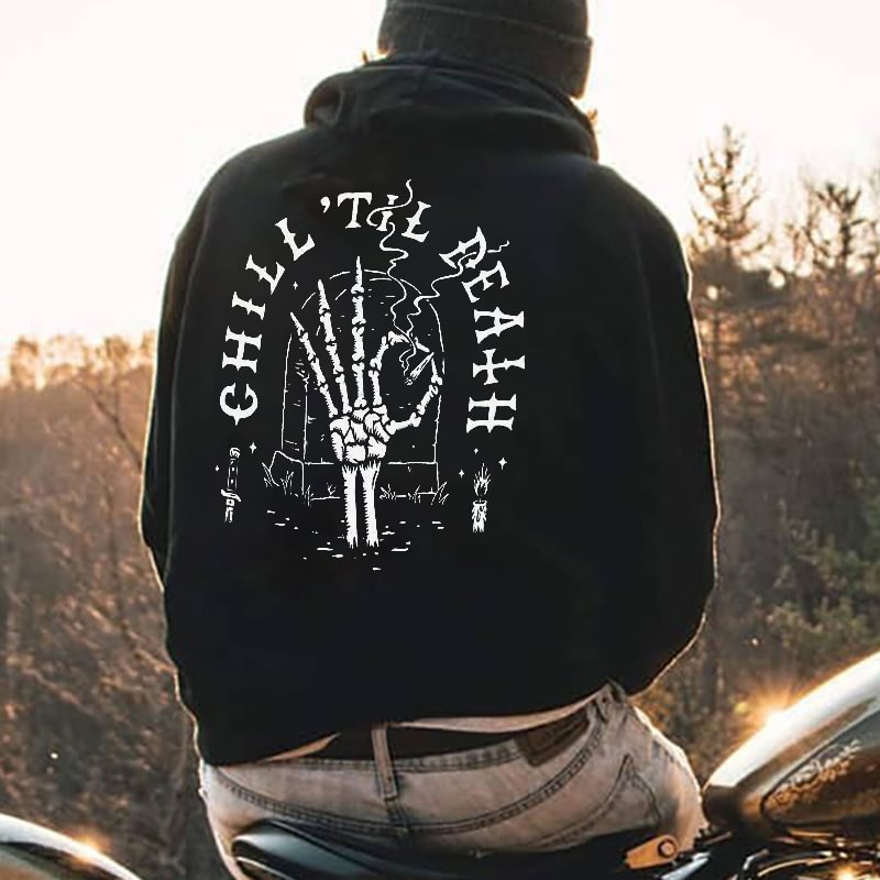 UPRANDY Chill' Til Death Printed Men's Casual Hoodie -  UPRANDY